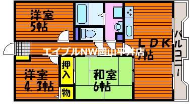 清水マンション(3LDK/2階)の間取り写真