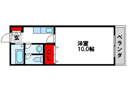 イデアハイツV(1K/2階)の間取り写真