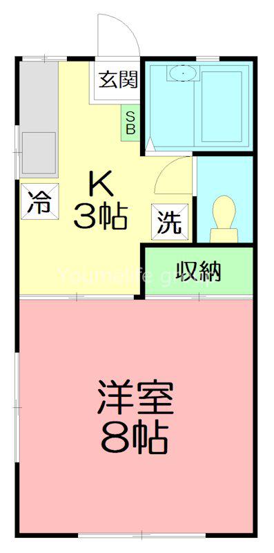 今井ハイツE(1K/1階)の間取り写真