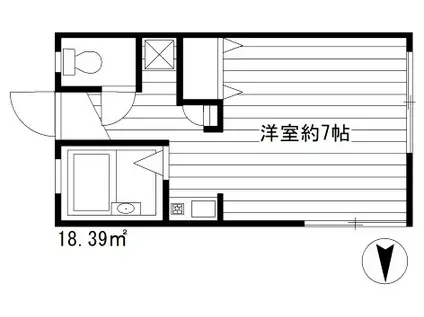 メゾン田島(ワンルーム/1階)の間取り写真