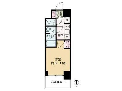 プレサンス南堀江ザ・センス(1K/7階)の間取り写真