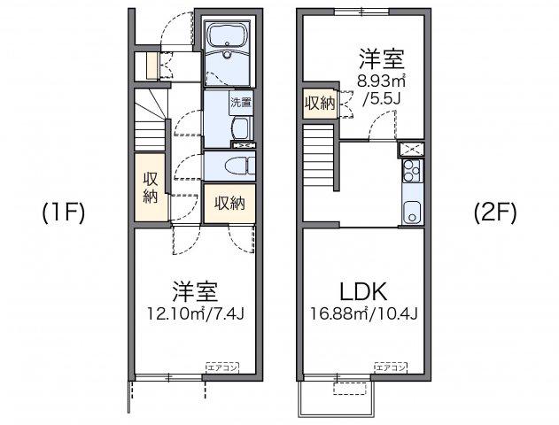 レオネクストKIZUNA(2LDK/1階)の間取り写真