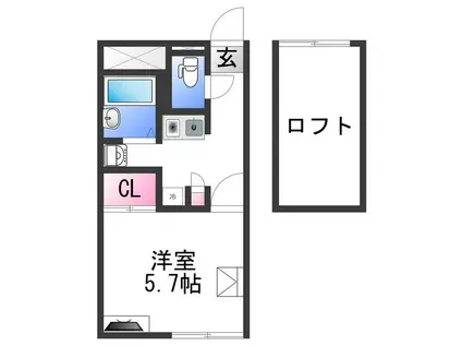 レオパレスB フリーゼ(1K/2階)の間取り写真
