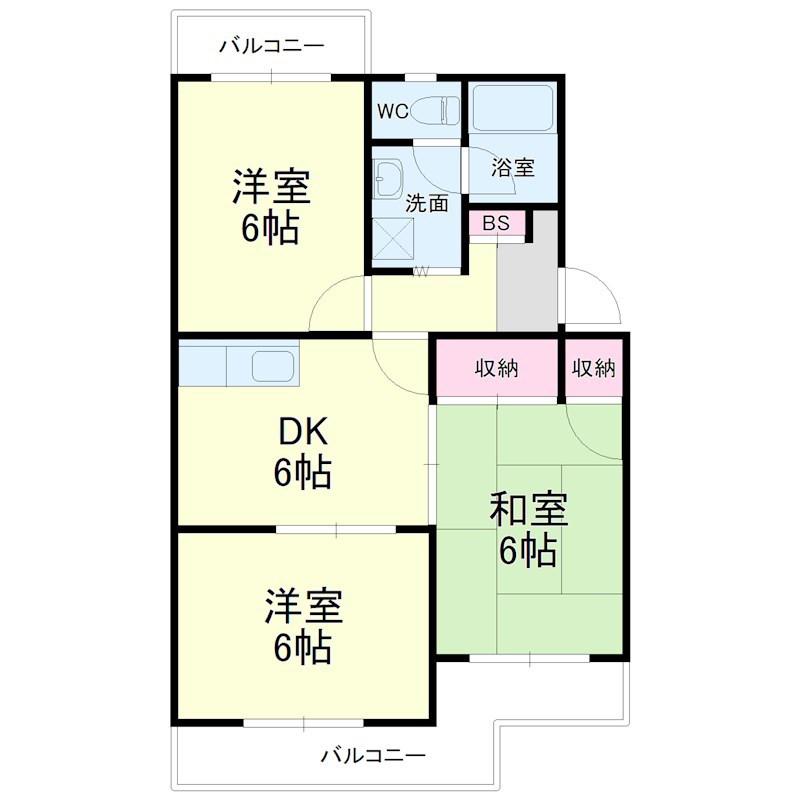 マンションロイヤルアイリス(3DK/5階)の間取り写真
