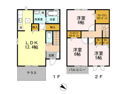 ビューテラスII(3LDK/2階)の間取り写真