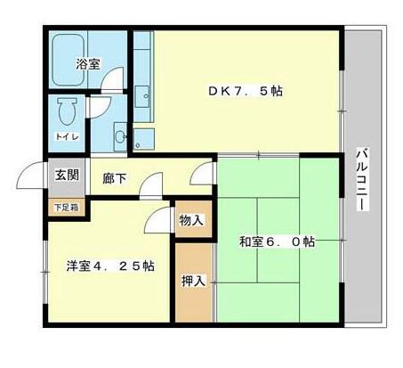 塚本ハイツ(2DK/2階)の間取り写真