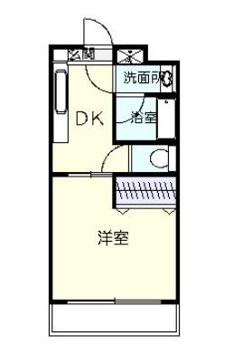 ヴィンテージM(1DK/1階)の間取り写真