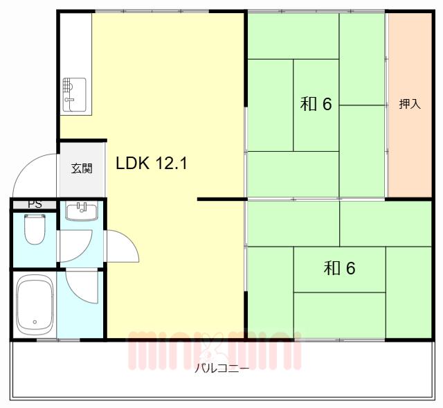 TGハイツ(2LDK/1階)の間取り写真