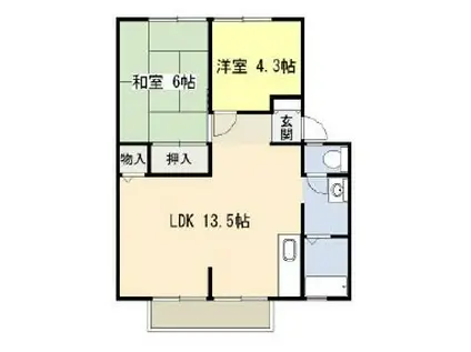 サンビレッジ竹内(2LDK/2階)の間取り写真