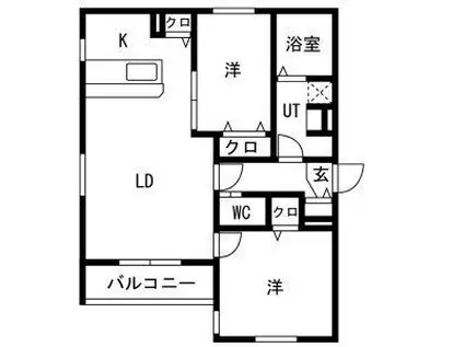 RUSCELLO守山(2LDK/2階)の間取り写真