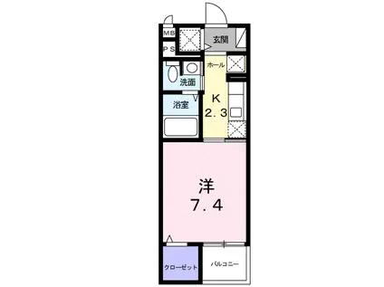 メルヴェーユ美園(1K/3階)の間取り写真