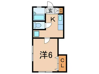 Kパレス弘明寺(1K/2階)の間取り写真