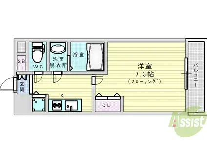 S-RESIDENCE新大阪駅前(1K/9階)の間取り写真
