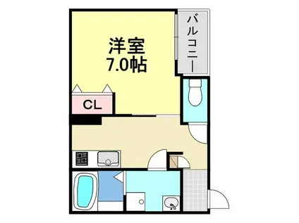 LECOCON半田VI(1K/3階)の間取り写真