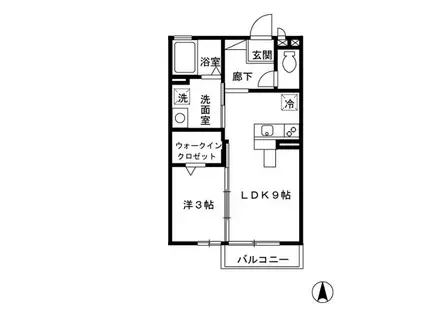メゾン・ボナール(1LDK/2階)の間取り写真