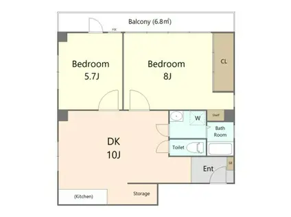 山陽ビル(2DK/2階)の間取り写真
