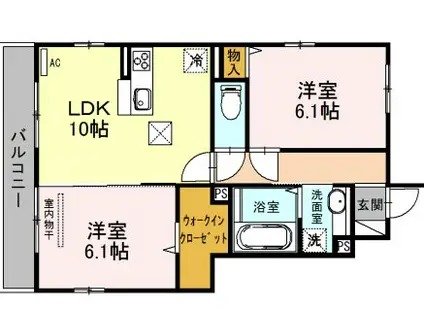 ルミエール(2LDK/1階)の間取り写真
