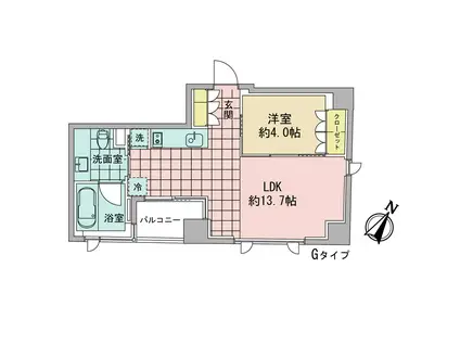 AZ日本橋人形町(1LDK/5階)の間取り写真