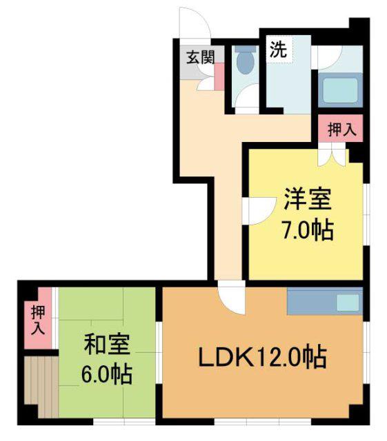 アゼリアコート(2LDK/1階)の間取り写真