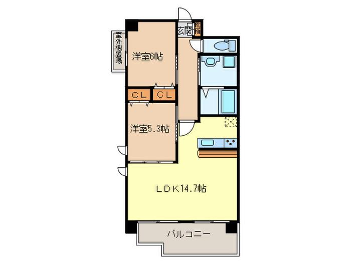AJOUTER GLYCINE葵(2LDK/3階)の間取り写真
