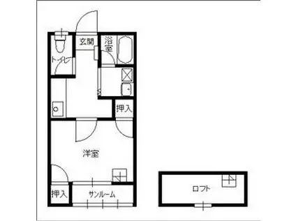 ヨウラク関根(1K/2階)の間取り写真