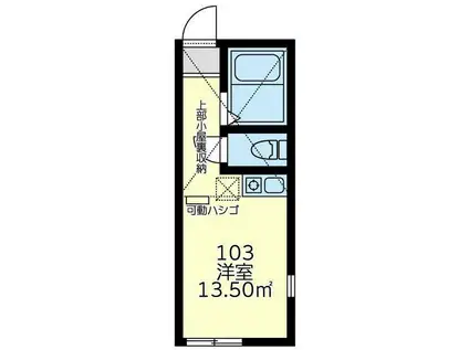 ユナイト上大岡リューベック(ワンルーム/1階)の間取り写真