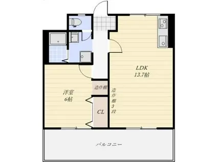 サンコーポ八代(1LDK/2階)の間取り写真