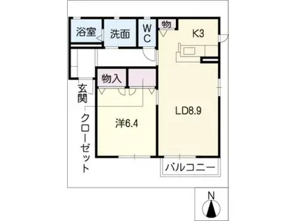 フォーレスアイラ(1LDK/2階)の間取り写真