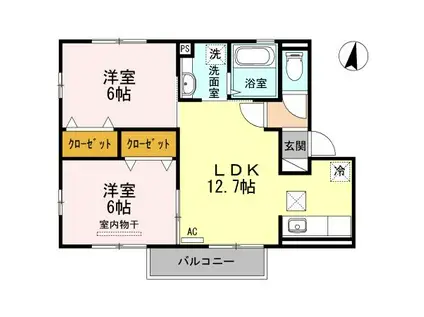 セジュールY(2LDK/1階)の間取り写真
