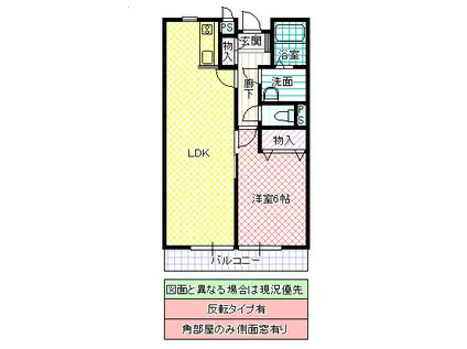 シエル・リヴィエールB(1LDK/2階)の間取り写真