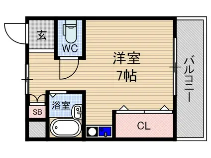 アンフィニィ橋の内1(ワンルーム/3階)の間取り写真