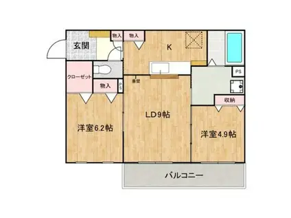 FORT RISE(2LDK/3階)の間取り写真