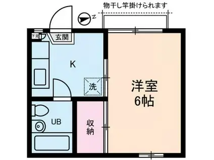 ヴェルディ・タチバナ(1K/2階)の間取り写真