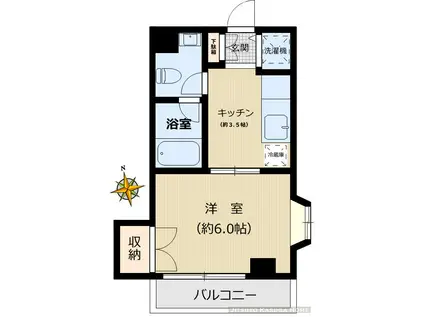 カーサ千寿(1K/2階)の間取り写真