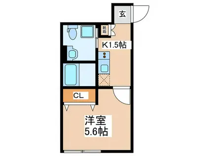 ベイルームグラシア海老名(1K/2階)の間取り写真