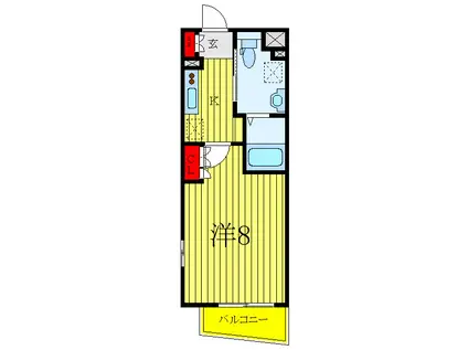 プラウドフラット板橋本町(1K/2階)の間取り写真