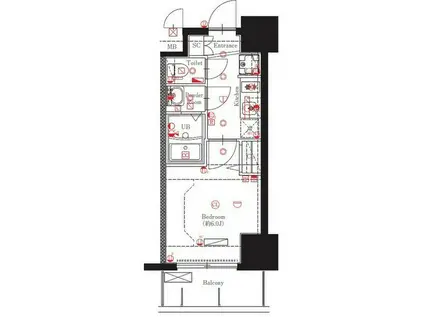 MAXIV名古屋(1K/9階)の間取り写真