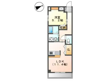 カーサ・ニコ(1LDK/2階)の間取り写真