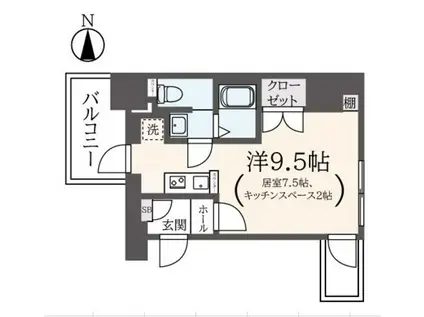 ベータ川崎(ワンルーム/6階)の間取り写真