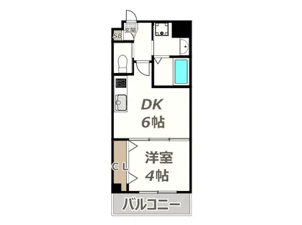 TERRA山之内II(1DK/4階)の間取り写真