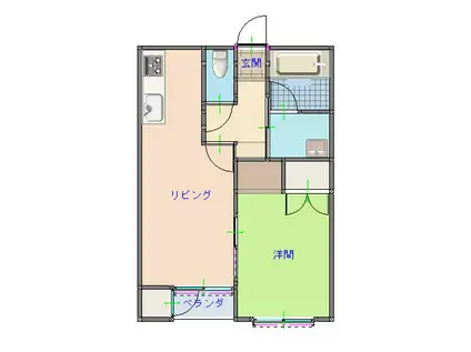 ニュージョイ(1LDK/2階)の間取り写真