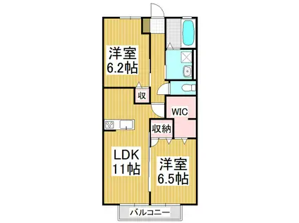 レオーナ高田(2LDK/2階)の間取り写真