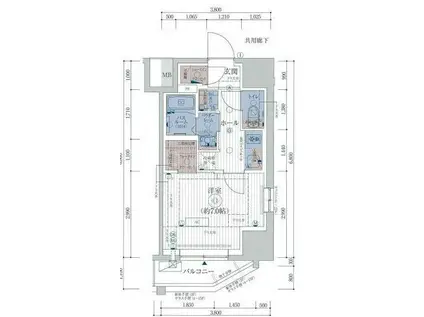 ESTEM COURT KAMEIDO TOKYO イースト(1K/6階)の間取り写真