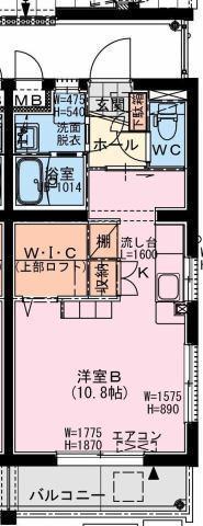 ソレアード権現(ワンルーム/5階)の間取り写真