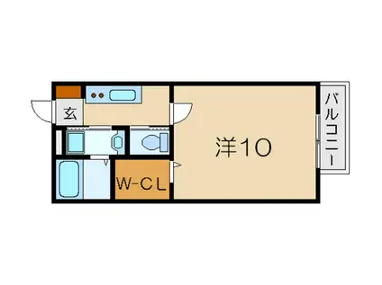 アーバンプロムナードIIA棟(1K/2階)の間取り写真