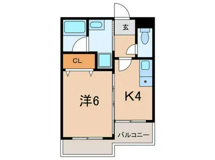 サウスサイド武庫之荘(1K/1階)の間取り写真