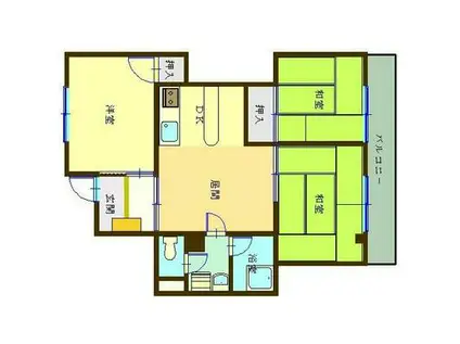 アーバン寿(3DK/3階)の間取り写真