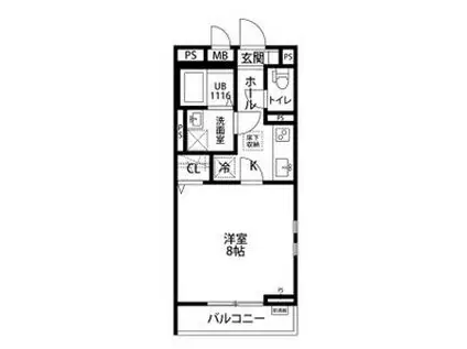 ライラックフジ(1K/2階)の間取り写真