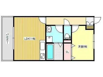 エルフレックス(1LDK/2階)の間取り写真