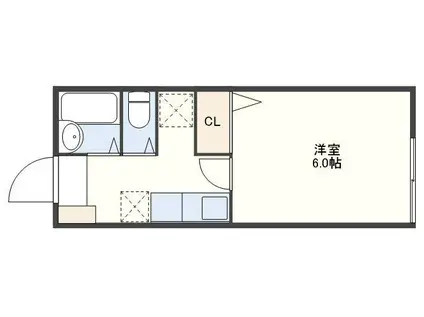 有明ハイツ(1K/2階)の間取り写真